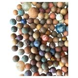 K - Assorted Antique Clay Marbles