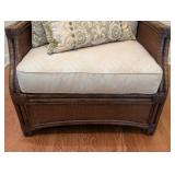 SR - Rattan Armchair & Ottoman Henry Link West Indies Vintage
