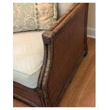 SR - Rattan Armchair & Ottoman Henry Link West Indies Vintage