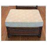SR - Rattan Armchair & Ottoman Henry Link West Indies Vintage