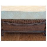 SR - Rattan Armchair & Ottoman Henry Link West Indies Vintage