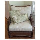 SR - Rattan Armchair & Ottoman Henry Link West Indies Vintage