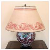 SR - Decorative Table Lamp 26 in Tall Hand-Painted Ceramic