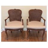 SR - Vintage Cane Back Armchairs Pair