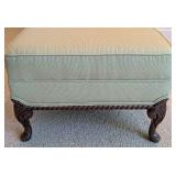 MB - Upholstered Armchair & Ottoman Green and White Dot