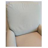 MB - Upholstered Armchair & Ottoman Green and White Dot