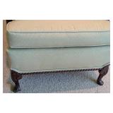 MB - Upholstered Armchair & Ottoman Green and White Dot