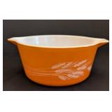 MB - Vintage Pyrex Autumn Harvest Wheat Casserole Dishes With Lid