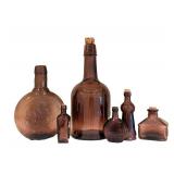MB - Vintage Amethyst Glass Bottles (Lot of 6)