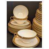 K - Vintage Limoges Gold Rimmed China Dish Set Service for 6