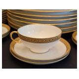 K - Vintage Limoges Gold Rimmed China Dish Set Service for 6
