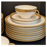 K - Vintage Limoges Gold Rimmed China Dish Set Service for 6