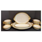 K - Vintage Limoges Gold Rim Serving Dishes Wm. Guerin & Co.