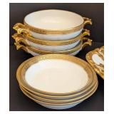 K - Vintage Limoges Gold Rim Serving Dishes Wm. Guerin & Co.