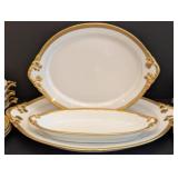 K - Vintage Limoges Gold Rim Serving Dishes Wm. Guerin & Co.