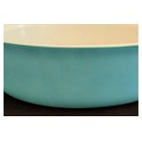 K - Vintage Pyrex  Blue Doily Promotional Oval Casserole Dish with Lid