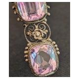 DR - Vintage 800 Silver Gemstone Crucifix Pendant
