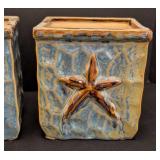 DR - Ceramic Starfish Motif Vases (Lot of 3)
