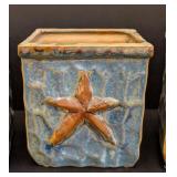 DR - Ceramic Starfish Motif Vases (Lot of 3)