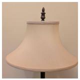 LR - Floor Lamp Ornate Carved Base Tapered Shade