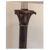 LR - Floor Lamp Ornate Carved Base Tapered Shade