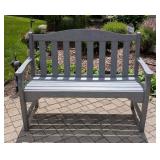 FY - Outdoor Bench Gray Wood Composite Garden Bench