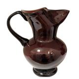 LR - Vintage Cambridge Glass Amethyst Ball Pitcher, Vintage Nuutajarvi Notso Amethyst Glass Pitcher
