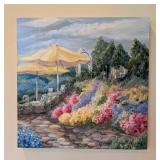 LR - Oil Painting H. Nordby Signed Floral Garden Landscape