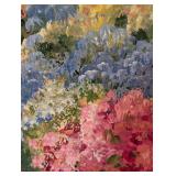 LR - Oil Painting H. Nordby Signed Floral Garden Landscape