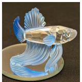 DR - Swarovski Crystal Siamese Fighting Fish and & Penguin (Lot of 2)