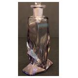 K - Vintage Art Deco Perfume Bottle - Purple Glass Faceted Decorative Bottle