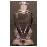 K - Vintage Art Deco Perfume Bottle - Purple Glass Faceted Decorative Bottle
