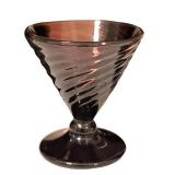 K - Vintage Amethyst Swirl Glass Cups & Vase Set