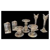 K - Assorted Candle Holders including Pair of Vintage Iittala Arkipelago "Ice" Glass Candle Holders