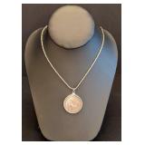 DR - Antique 1862 Seated Liberty Silver Half Dollar Necklace