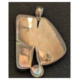 DR - Sterling Silver Pendant Shell and Picasso Jasper with Pearl