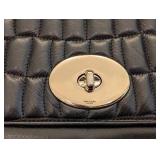 DR - Coach Alexa Turnlock Clutch Black Crocodile-Embossed Leather