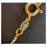 DR - 14K Gold Box Chain Pendant Necklace With Monogram Pendant