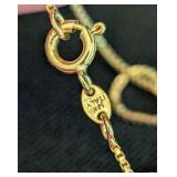 DR - 14K Gold Box Chain Pendant Necklace With Monogram Pendant