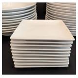 K - White Crate & Barrel Dinnerware Plates & Bowls (Lot of 35)
