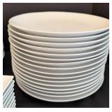 K - White Crate & Barrel Dinnerware Plates & Bowls (Lot of 35)