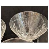 K - Vintage Etched Glass Pitcher, Decanter & Glasses Set