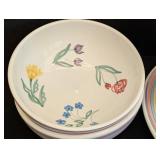K - Servingware - Caleca Meadow Hand Painted Set (Lot of 8)