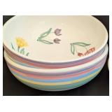 K - Servingware - Caleca Meadow Hand Painted Set (Lot of 8)