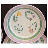 K - Servingware - Caleca Meadow Hand Painted Set (Lot of 8)
