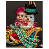 K - Christmas Ornament Christopher Radko Snowman Couple Sleigh Boxed