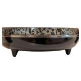 K - Vintage Amethyst Glass Sterling Overlay Console Bowl & Tumblers (Lot of 3)