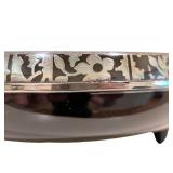 K - Vintage Amethyst Glass Sterling Overlay Console Bowl & Tumblers (Lot of 3)