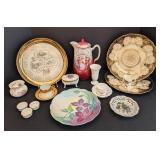 K - Vintage Painted Porcelain Dish Mixed Lot Black Knight Bavaria