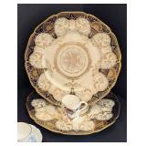 K - Vintage Painted Porcelain Dish Mixed Lot Black Knight Bavaria